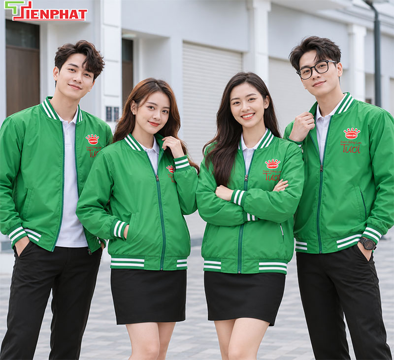 Áo khoác bomber đồng phục thiết kế theo yêu cầu cho doanh nghiệp
